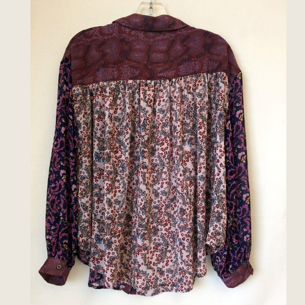 Free People Mixed Print Dani Button-Down Top - Picture 5 of 6